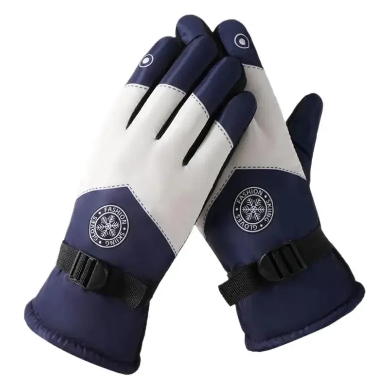 الشتاء للجنسين على الجليد قفازات التزلج عدم الانزلاق للماء دراجة نارية ركوب الدراجات الصوف قفازات الثلج الدافئة