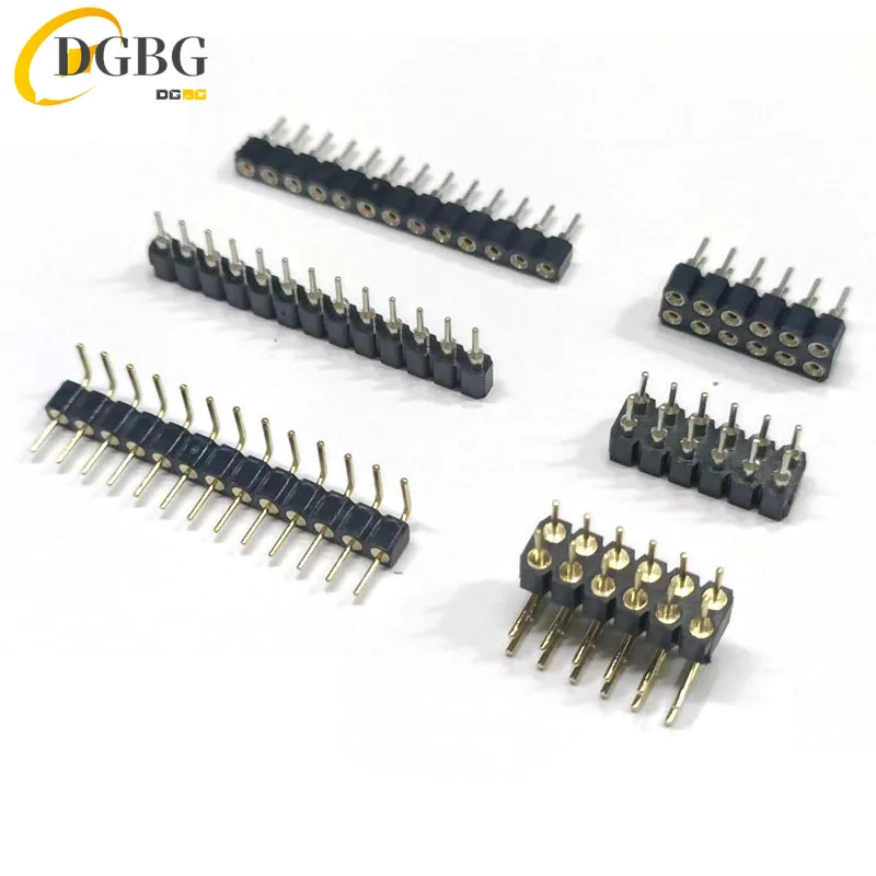 7/8/40P 2.54mm Round Hole Right Angle Single Row 0.1