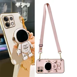 Astronaut Crossbody Lanyard Phone Holder Case For Xiaomi Redmi Note 13 Pro 4G 5G 13C 13 Lite 13T Note 13 Pro Plus Stand Cover
