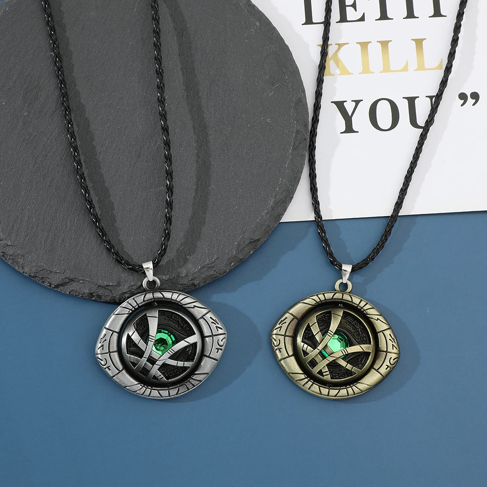 Avengers Doctor Strange Eye of Agamotto Rotatable Pendant Necklace Fashion Superhero Accessory for Fans Cosplay Gifts - view 6