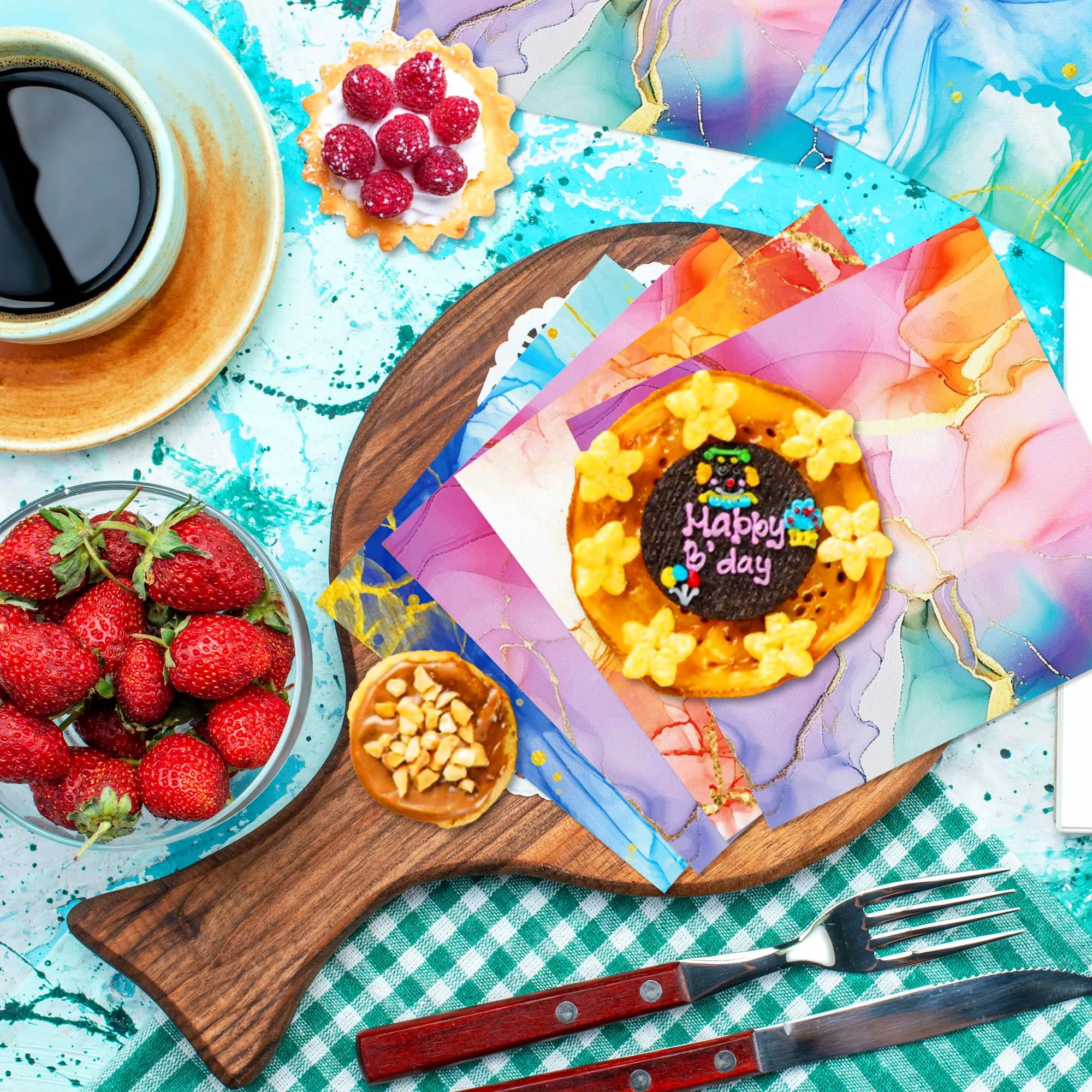 20/40/60/80 stücke Farbverlauf Einweg Servietten Geburtstag Dekoration Abendessen Papier Serviette Für Hochzeit Dekoration Party liefert – Detail 10