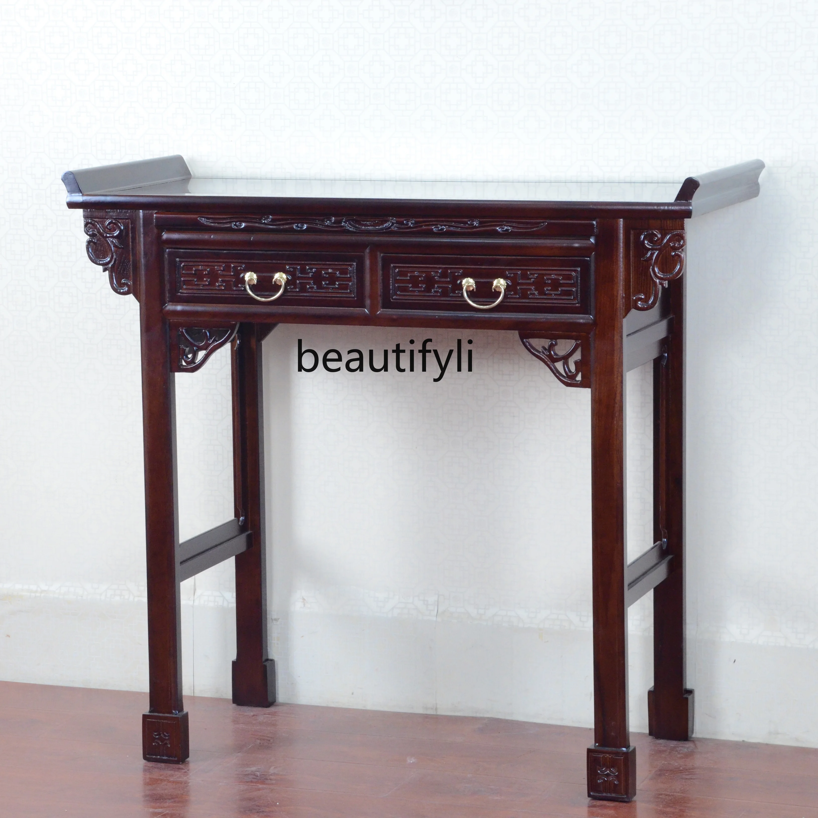 Solid wood table Gongtai household economy Shentai new Chinese living room small