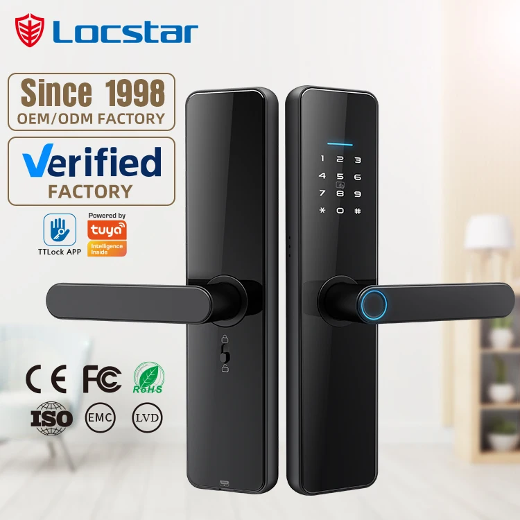 

Locstar High-Security Anti-Theft Smart Door Lock Tuya WiFi Biometric Electronic Fingerprint TTlock Intelligent Ttlock Door Locks