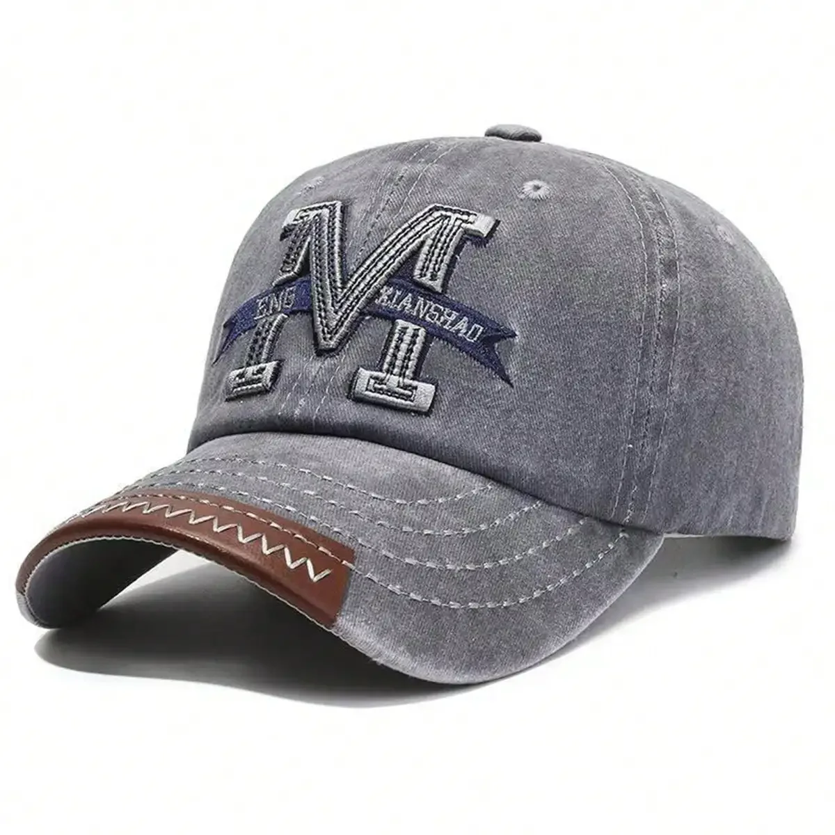Unisex Baseballkappen mit M-Buchstaben-Stickerei, verstellbar, für Frühling und Herbst, lässiger Sonnenschutzhut