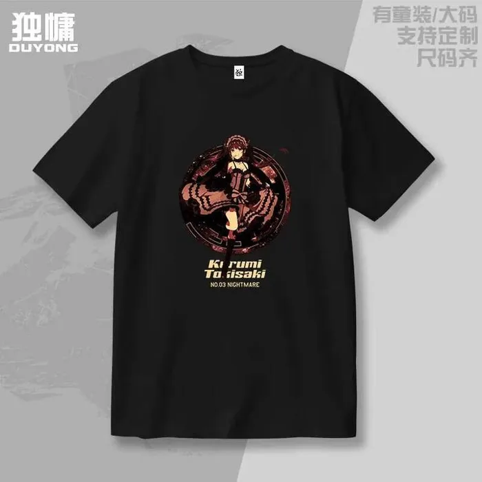 

Anime DATE A LIVE Tokisaki Kurumi Short Sleeve T-Shirt Summer Cosplay Costume Casual Student Loose Tops Anime