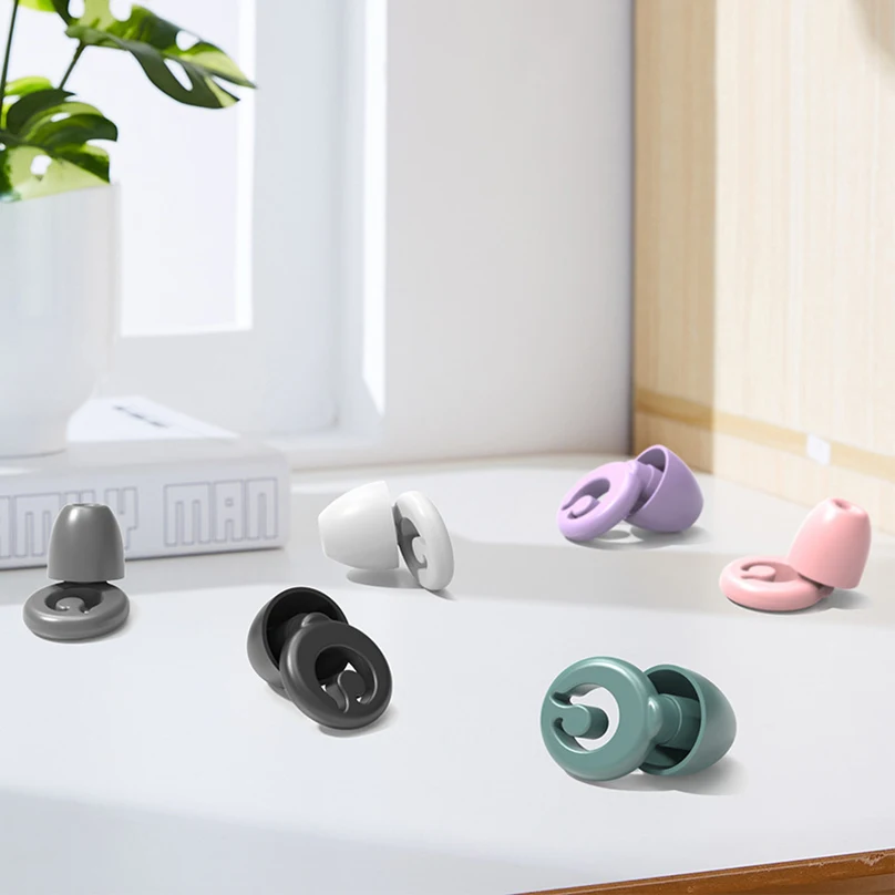 1 세트 귀마개 Tapones Oido Dormir 소음 감소 귀마개 수면 교체 가능 헤드 Bouchons Oreilles Sleeping Earplugs