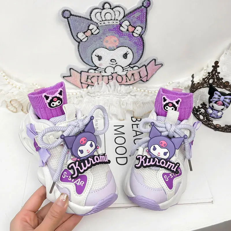 

Spring Autumn Children Kawaii Kuromi Anime Sanrio Casual Shoes Cute Cartoon Sweet Breathable Mesh Surface Sneakers Gifts Toys