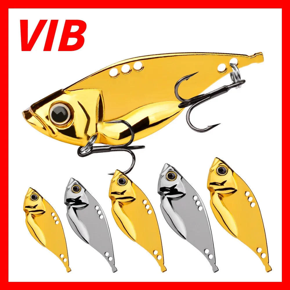 

Zinc Alloy VIB Fishing Lure 5g 7g 10g 15g 20g Silver Gold Bait Sea Bass And Carp Jig Lures Treble Hook Spinnerbait Pesca Tackle