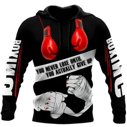 Homens e mulheres Boxer Hoodie gráfico, Pop 3D, Boxe, KO Print, Sportwear, Hoodies, Harajuku Fashion, Y2K Pullover, Vestuário, Novo