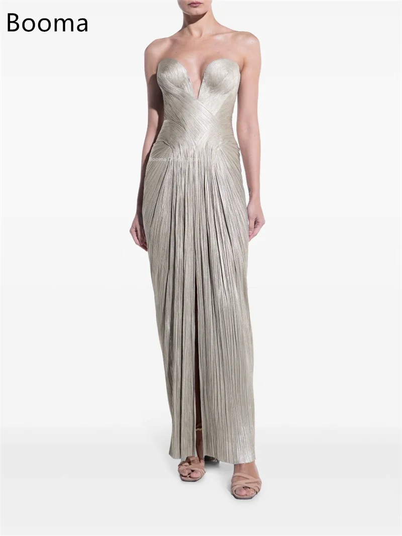 Booma simples sem alças sereia vestidos de noite formais vestidos de festa para mulheres elegante plissado longo vestido de baile personalizar 2025