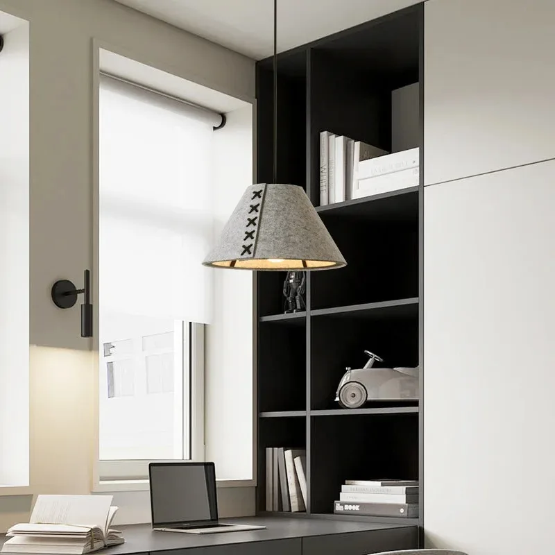 Modern Japanese Felt Pendant Lamp For Living Room Dining Room Restaurants Hotels Decorative Ceiling Lighting Fixture