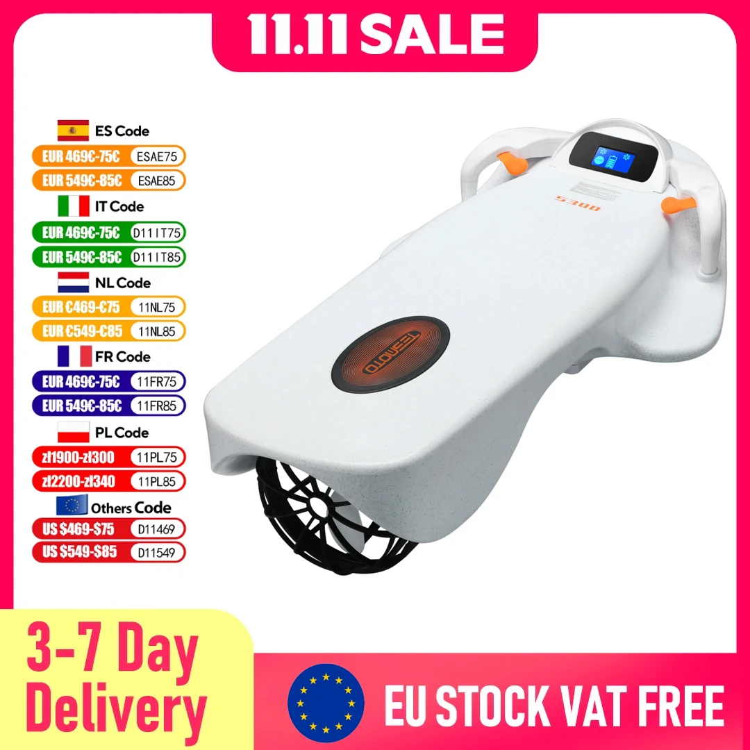 TESMOTO Electric Surfboard 3200W Motor 36V12AH Battery Water Sport Bodyboard Electric Kickboard for Women/Men Swimming Pool