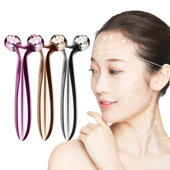 Masajeador con forma de cuerpo completo para cara delgada y plateada, eliminador de fatiga, masajeador con rodillo 3D, herramientas de relajación para masaje Facial, rotación 360