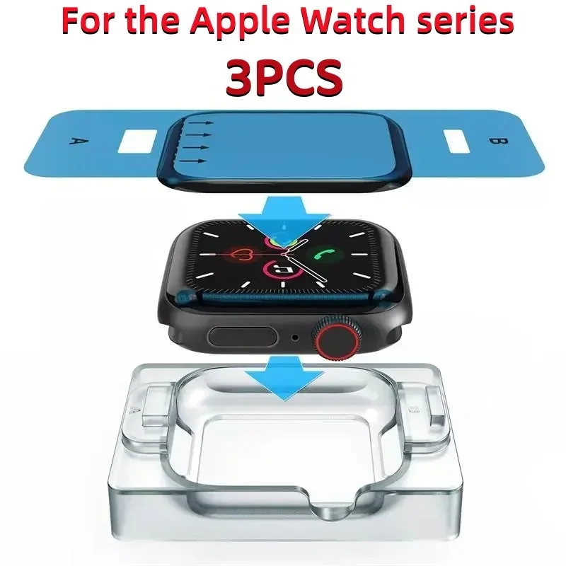 Película de cerámica de 3 piezas para Apple watch, protector de pantalla para Apple watch Ultra 8, 7, 49mm, 45mm, 41mm, 6, 5, 4, SE, 44mm, 40mm, 3, 2, 9, 42mm, 38mm