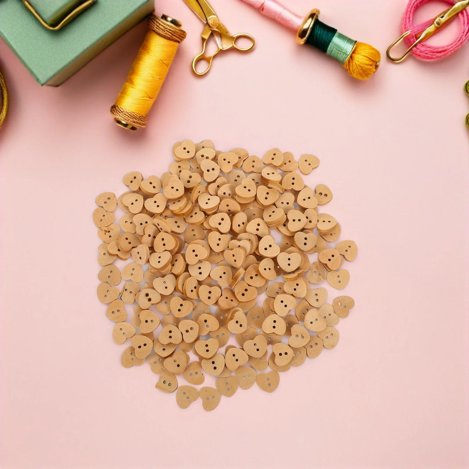 

Natural Wood Heart Shaped Buttons 20mm Handmade Crafts Sewing Supplies DIY Scrapbooking Embellishments for Clothes Decoration