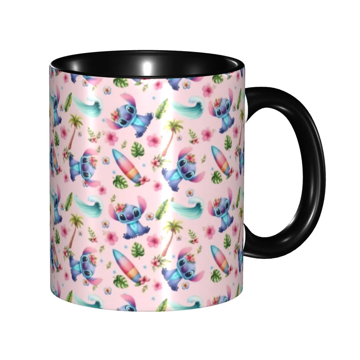 

Кружка для кофе с изображением Лило и Стича, аниме, манга, керамическая, с возможностью индивидуального дизайна, креативный подарок