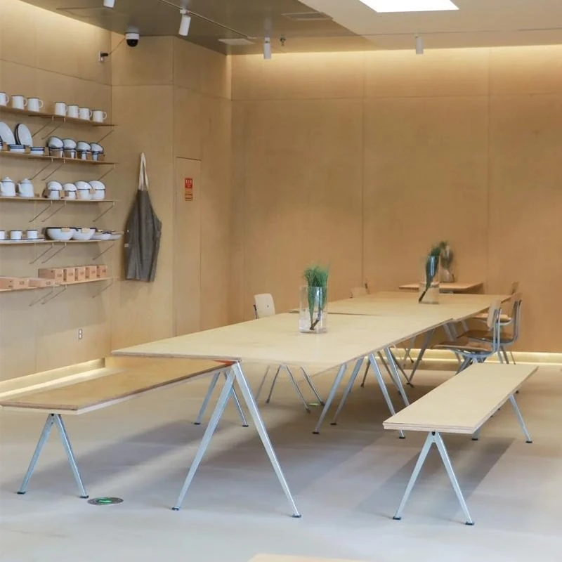 

Birch ocean board table and chair combination, designer metal table