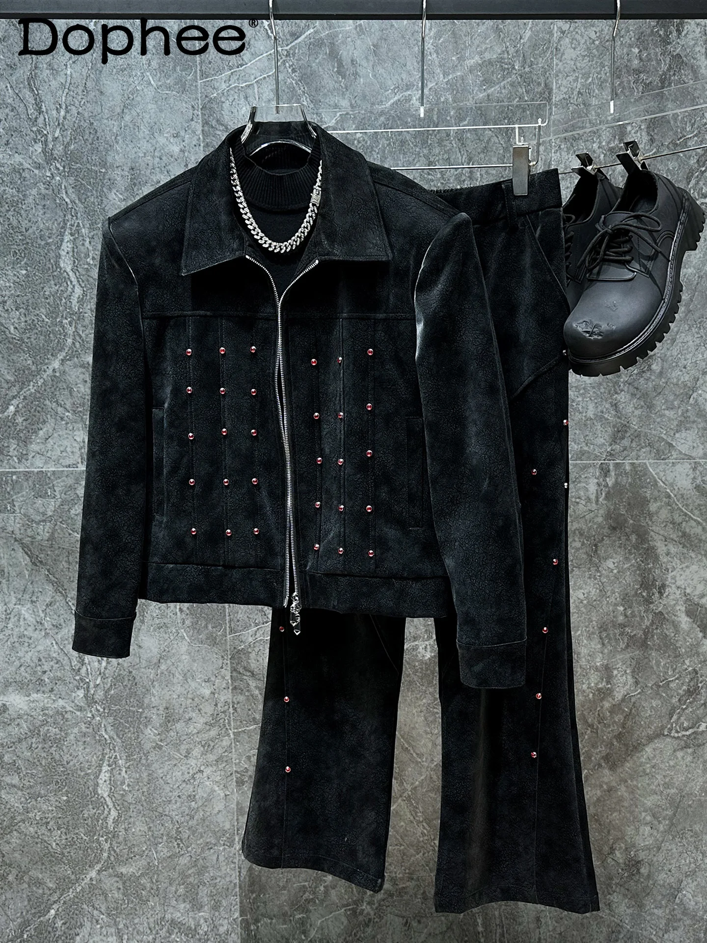 

2025 Autumn Winter New Fashion Korean Version Ins Jacket Two-Piece Set Design Trendy Youth Popular Coat for Men