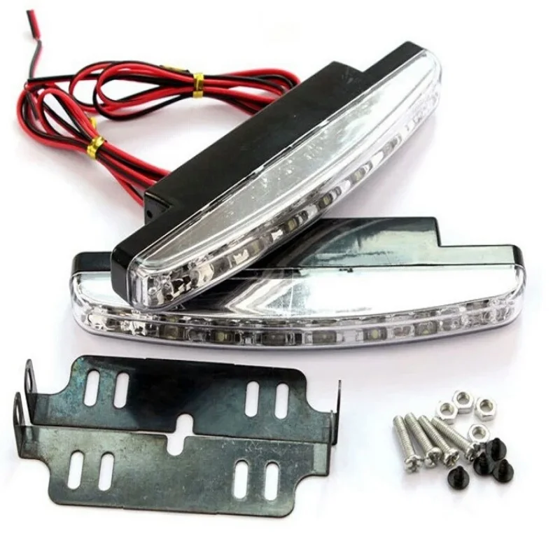 

Universal 8 LED Car Light Kit - 12V 50000H+ Life Splash-proof for DRL/Fog Light Retrofit