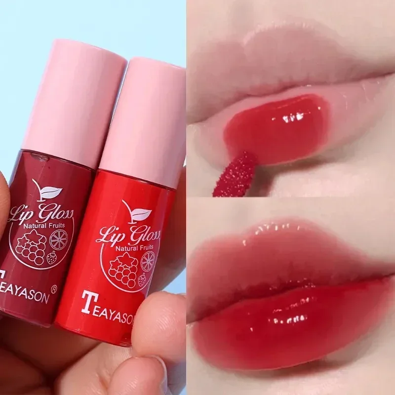 Barras de labios de gelatina, brillo de labios hidratante, Sexy, Plumper, tinte de labios brillante de larga duración, maquillaje, lápiz labial glaseado, cosméticos