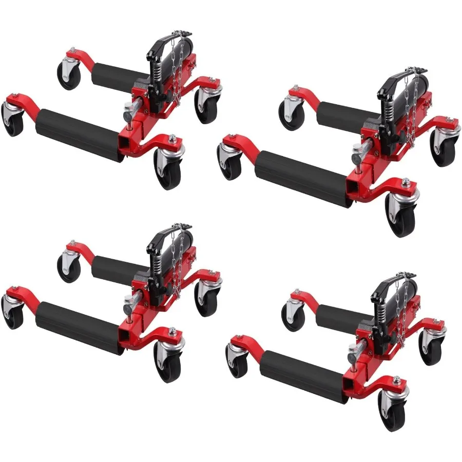 

Набор из 4 автомобильных колесных домкратов с гидравлическим механизмом емкостью 6000 фунтов, ножная педаль, поворотные ролики для эффективных шин