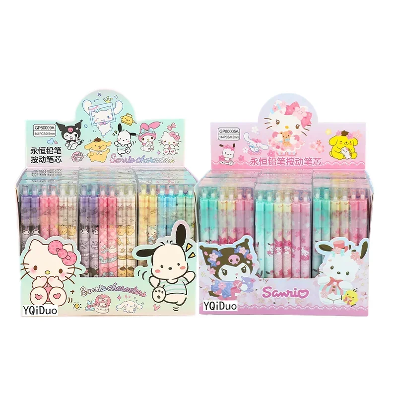 Hello Kitty Sanrio 12pcs Mechanical Pencil Kawaii Pochacco Melody Pencil-free Hb Primary School Stationery Office Supplies