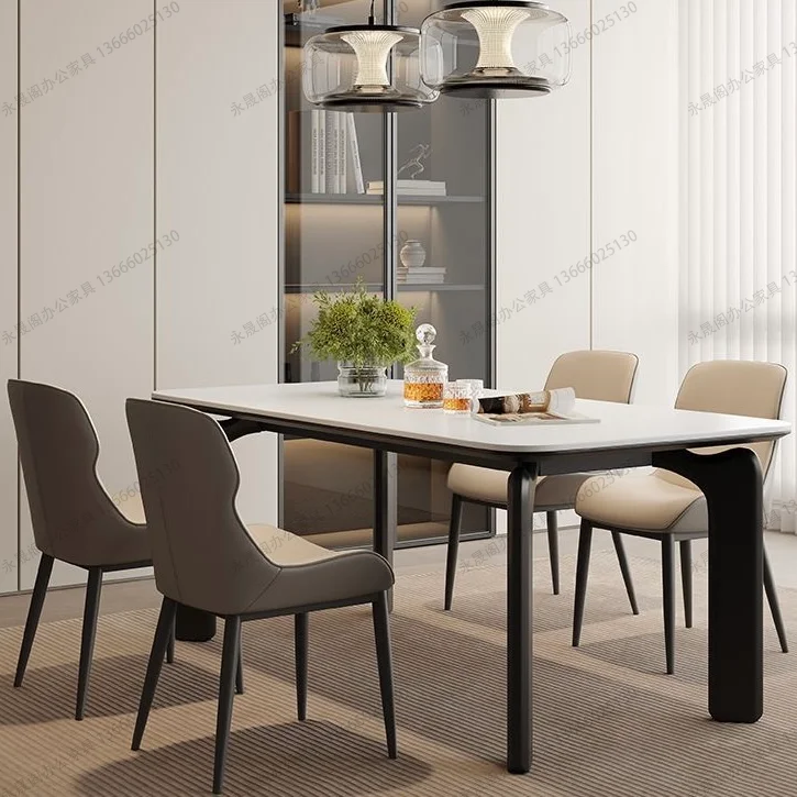 أرجل طاولة طعام من البلاط الصخري الإيطالي، دعامة أرجل الفيل من الفولاذ الكربوني، إطار طاولة من الخشب الصلب، إطار دعم للمكتب، طعام رخامي