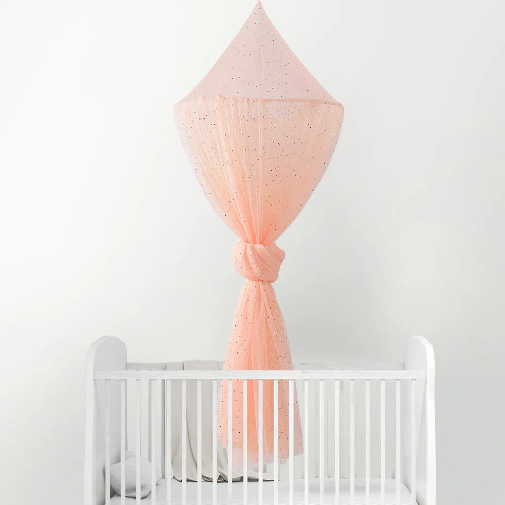 Baby Mosquito Net for Girls Boys Children Bed Canopy Sequined Star Mesh Princess Crib Hung Dome image 5
