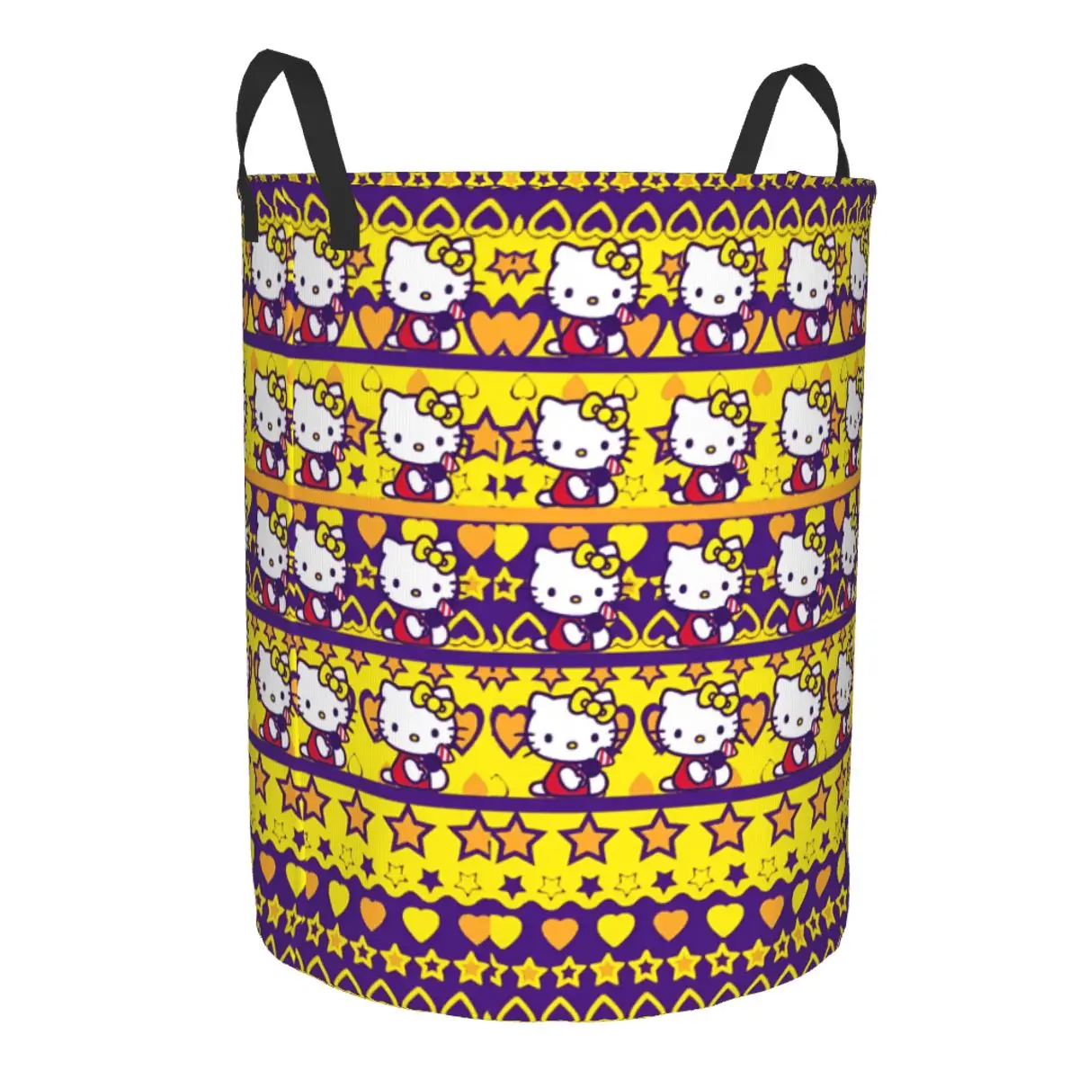 Custom Kitties Kitten Laundry Hamper Large Storage Basket Cat Cartoon Girls Boys Toy Organizer view 2