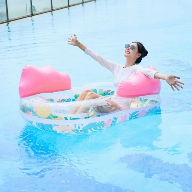 Giocattoli gonfiabili per piscina per due persone all'aperto Anello per nuoto Piscina grande in PVC a forma di 8 Giocattoli interattivi per acqua con schienale