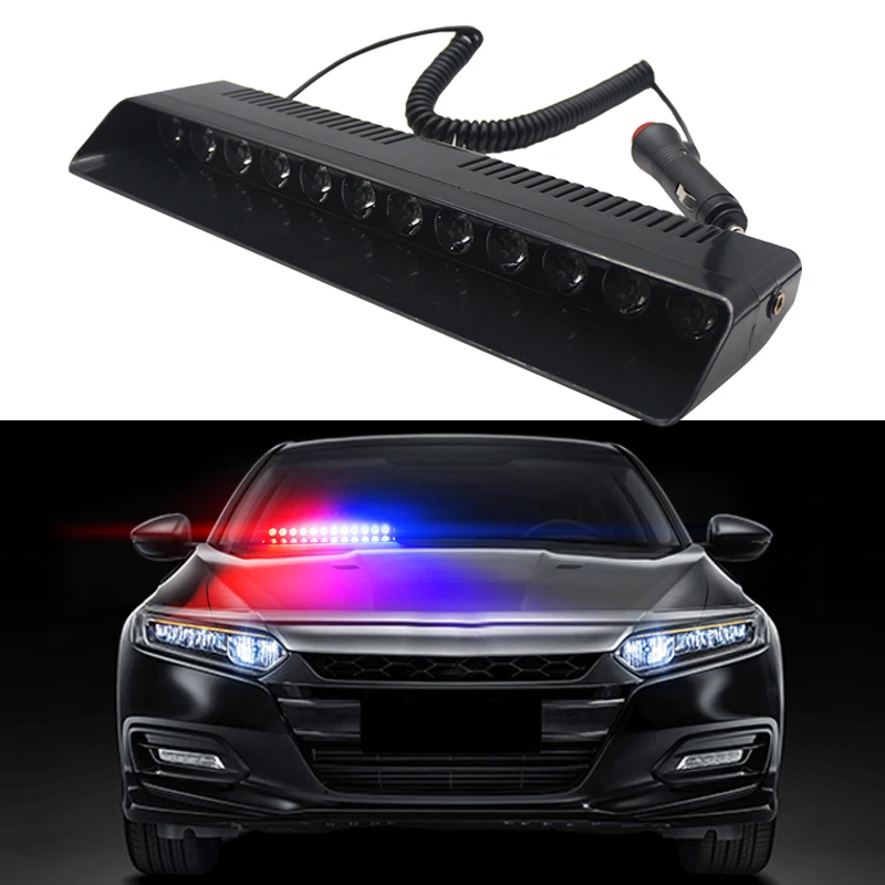 12LED White Yellow Red Blue Multi Mode Suction Cup Light Strobe FLash Light  Sucker Strobe Light LED Warning Light For Car