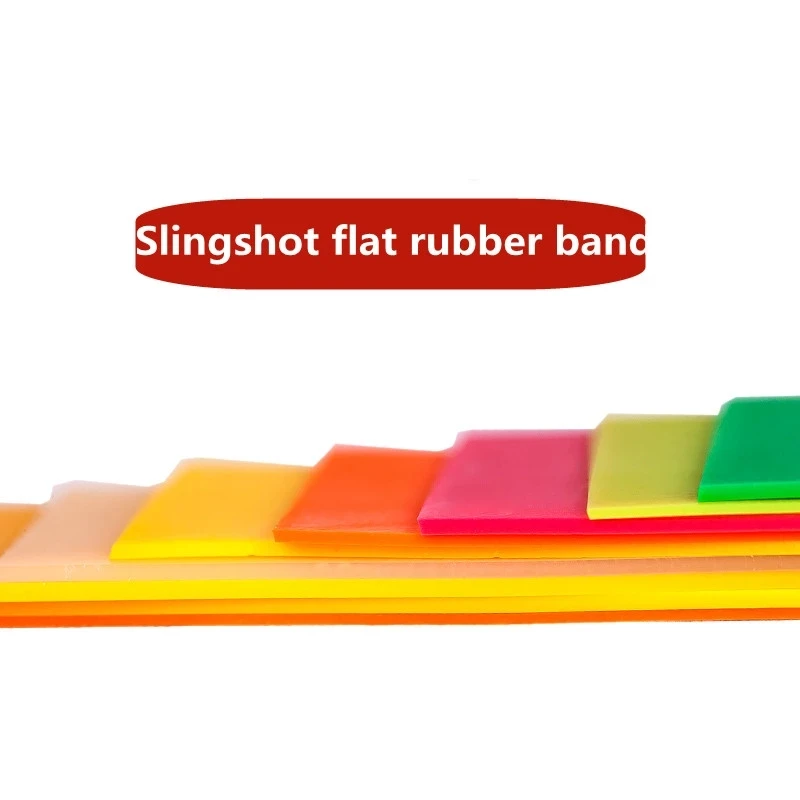 2021 New 6-piece Strong Elastic Flat Rubber Band 0.55mm-1.2mm Thickness Slingshot Accessories Outdoor Sports High Quality