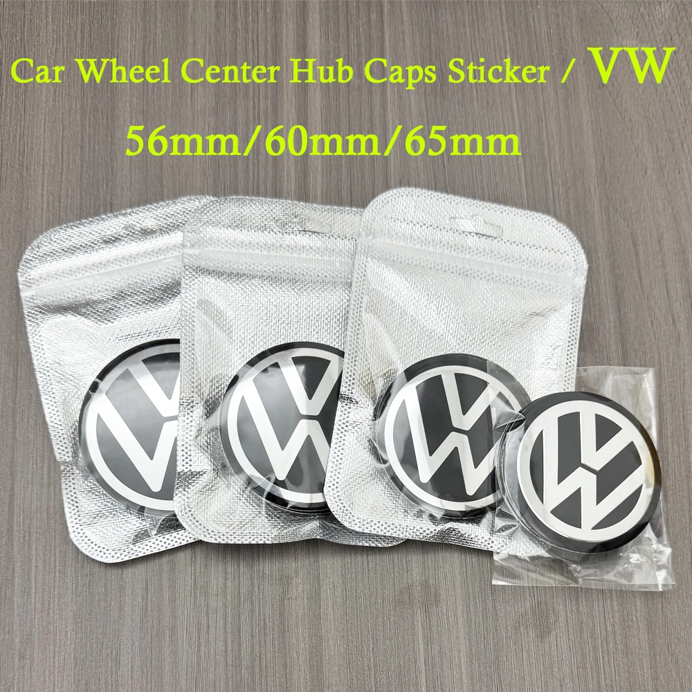 

20pcs Black silver 56mm/60mm/65mm Car Wheel Center Hub Caps Sticker Badge Accessories For VW Volkswagen R GTI Golf Caps sticker