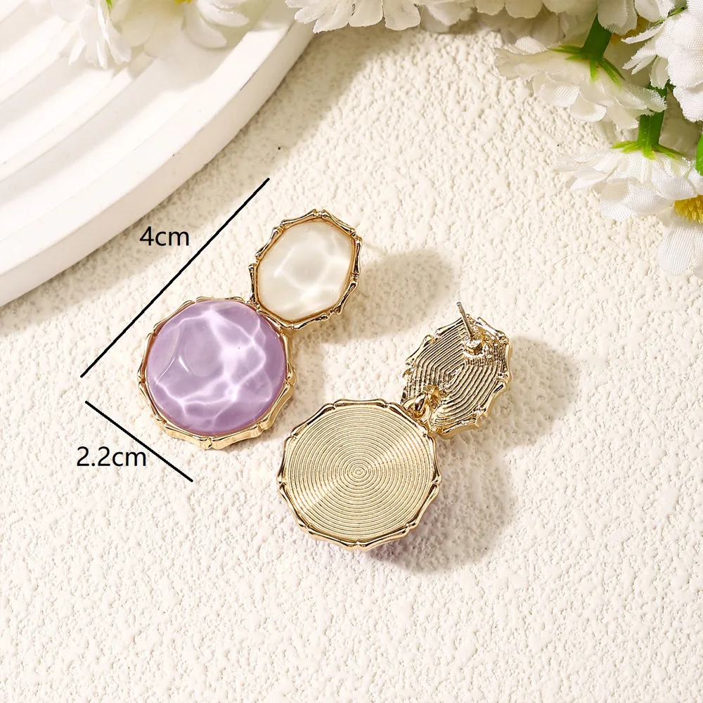 Creative Design Water ripple Resin Women\'s Earrings Fashion Summer Irregular Geometry Candy Color Earrings Jewelry