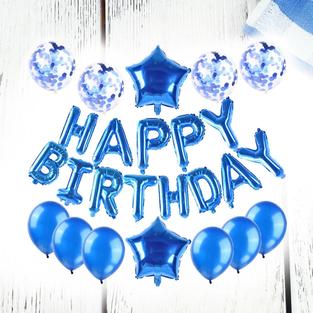 

34Pcs Birthday Balloon Set 16-Inch 12- Balloons Sequined Pentacle Party Decorations Wedding Favors