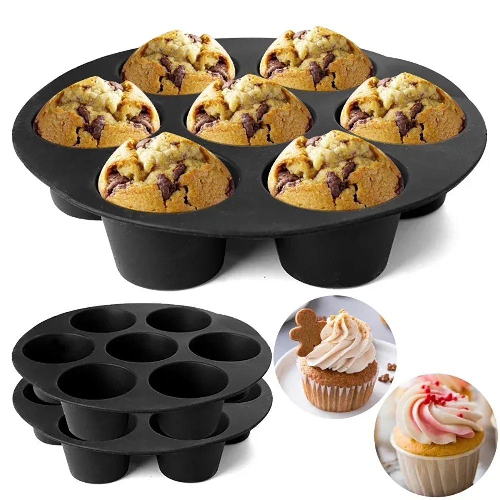 7 Cups Airfryer Silicone Muffin Pan, Non Stick Air Fryer Cupcake Mold, for 3.5 to 5.8 L Air Fryer, Cake Baking Accessories