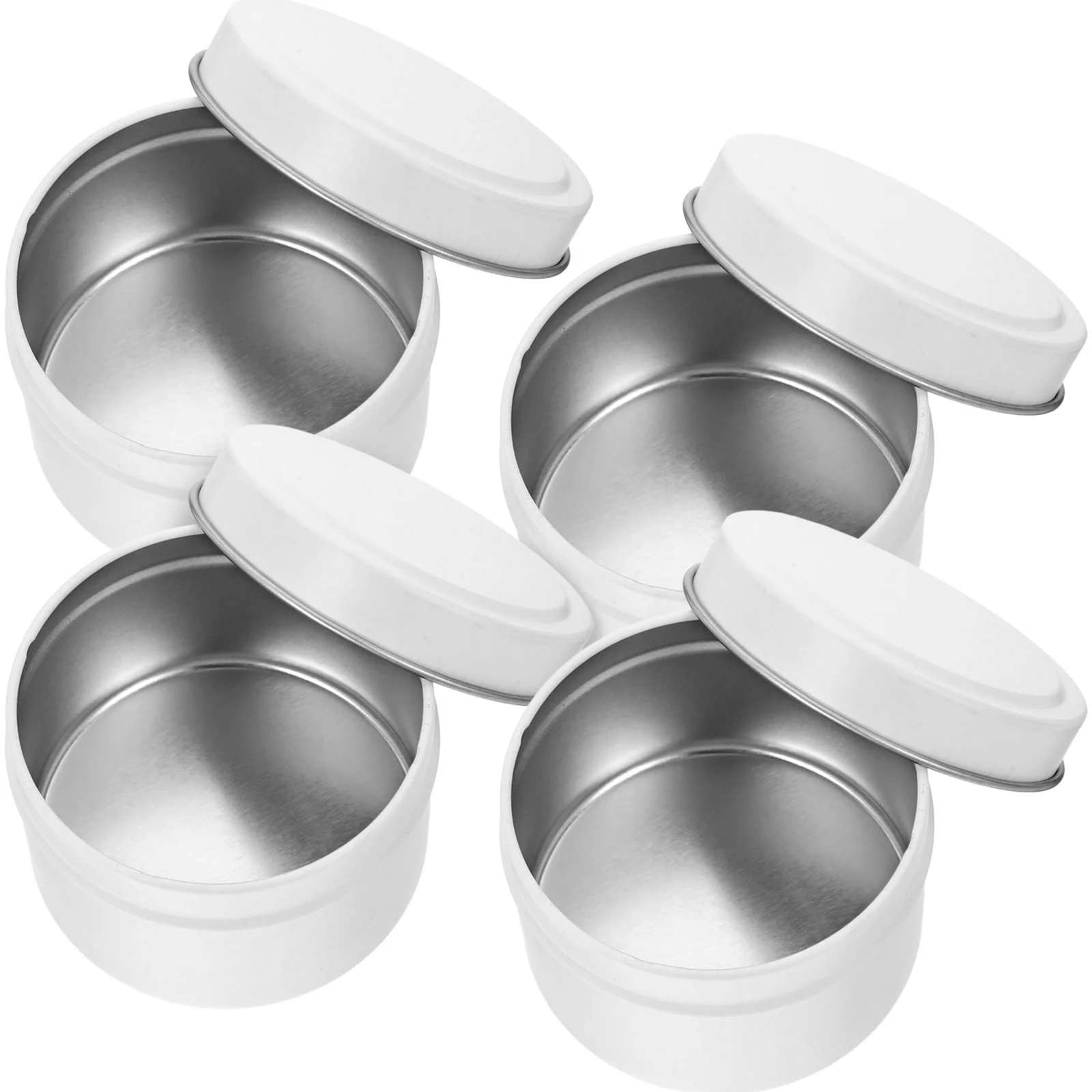 

4Pcs Metal Jars Empty Containers DIY Making Small Round Tin Holders for Aromatherapy and Storage Gifts