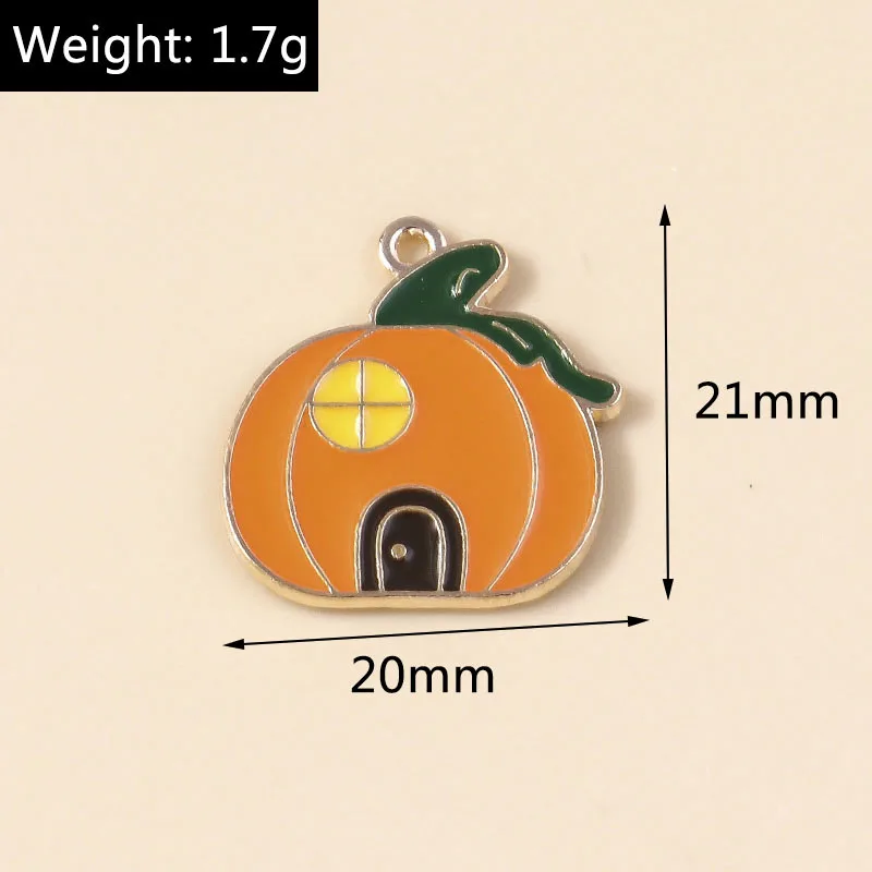 Leslie 10 stücke Mode Halloween Charme Emaille Horror Augapfel Spinne Hexe Geist Kürbis Anhänger für DIY Schmuck machen Accessoires – Detail 5