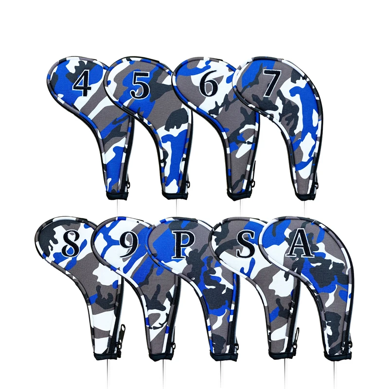 Golf Club Headcover for Irons head Camouflage Style Waterproof Golf Protect Cover  9 Pcs/set