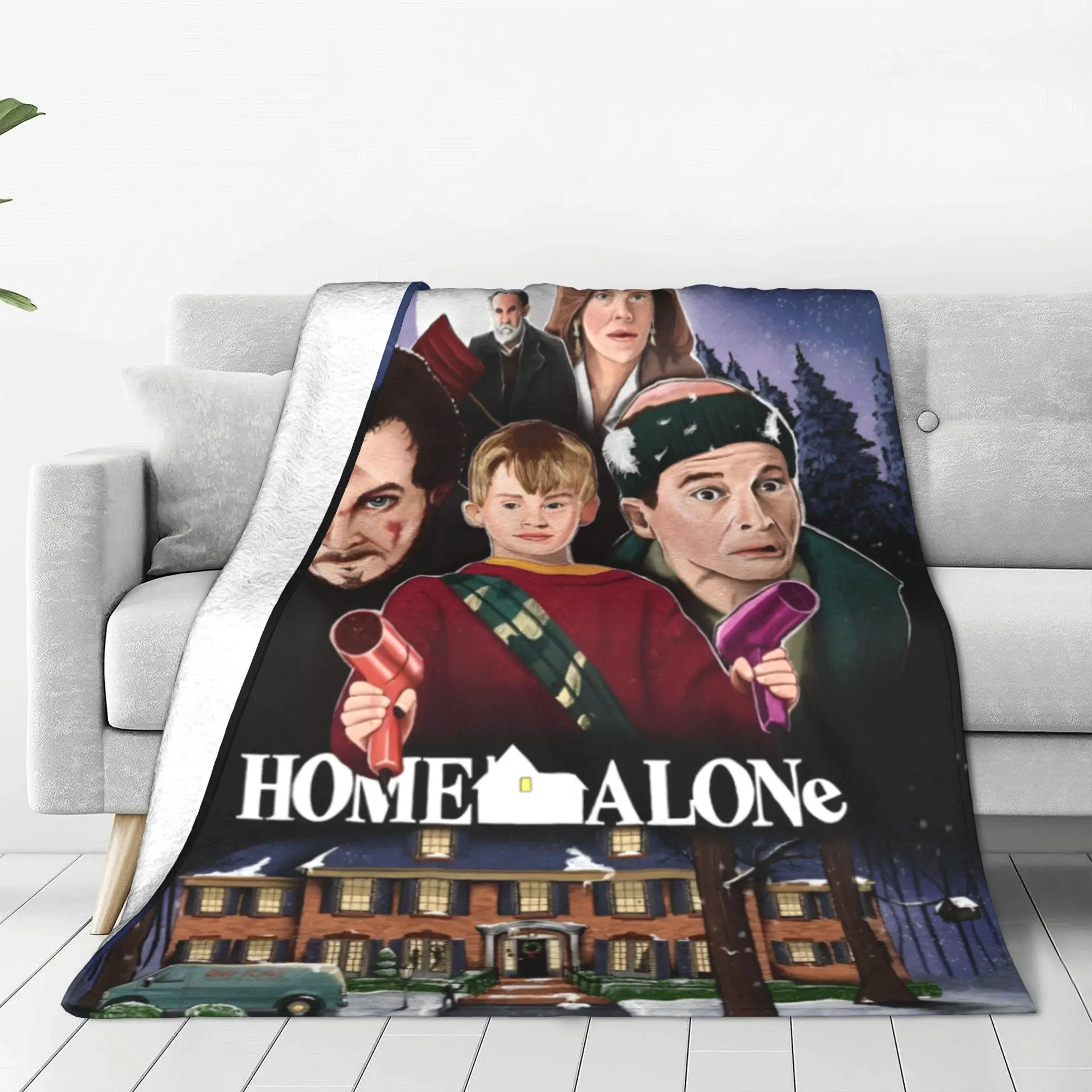 Home Alone Cartoon Cute Blankets Macaulay Culkin Wool Vintage Warm Throw Blanket for Home All Season Bedroom