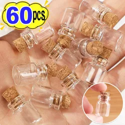 60/10pcs Mini Glass Bottles with Cork Stoppers DIY Message Bottle Empty Wishing Bottles Spice Bottle Jars Party Decoration Gifts