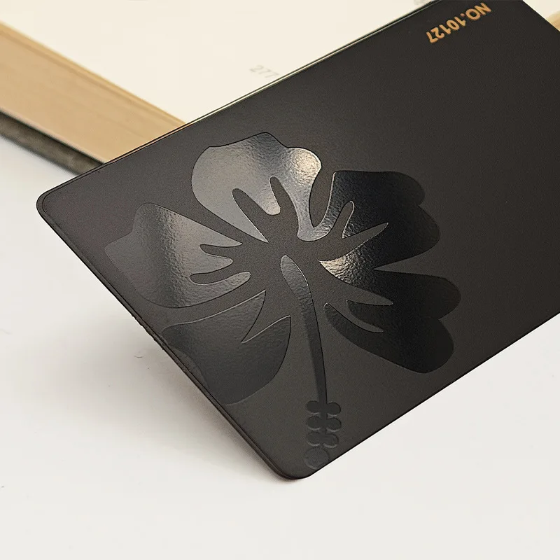 Customized.Factory High-Grade Metal Card Making Brushed Metal Card Matte Black Stainless Steel Hollow Metal Busine