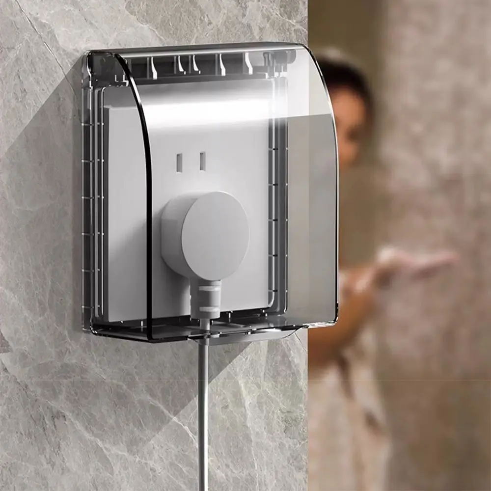 Wall-mounted Switch Protective Cover Plastic 86 Type Socket Waterproof Box Self-Adhesive Protection Socket Bathroom