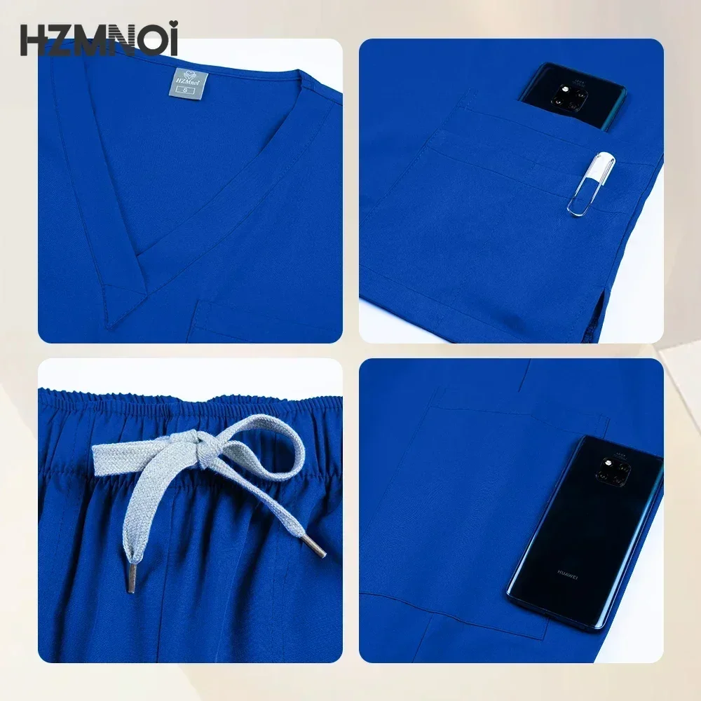 Uniforme médico Unisex, traje de manga corta con cuello en V y pantalón para correr, uniforme para enfermería quirúrgica, ropa de trabajo médica Multicolor para médico y enfermera