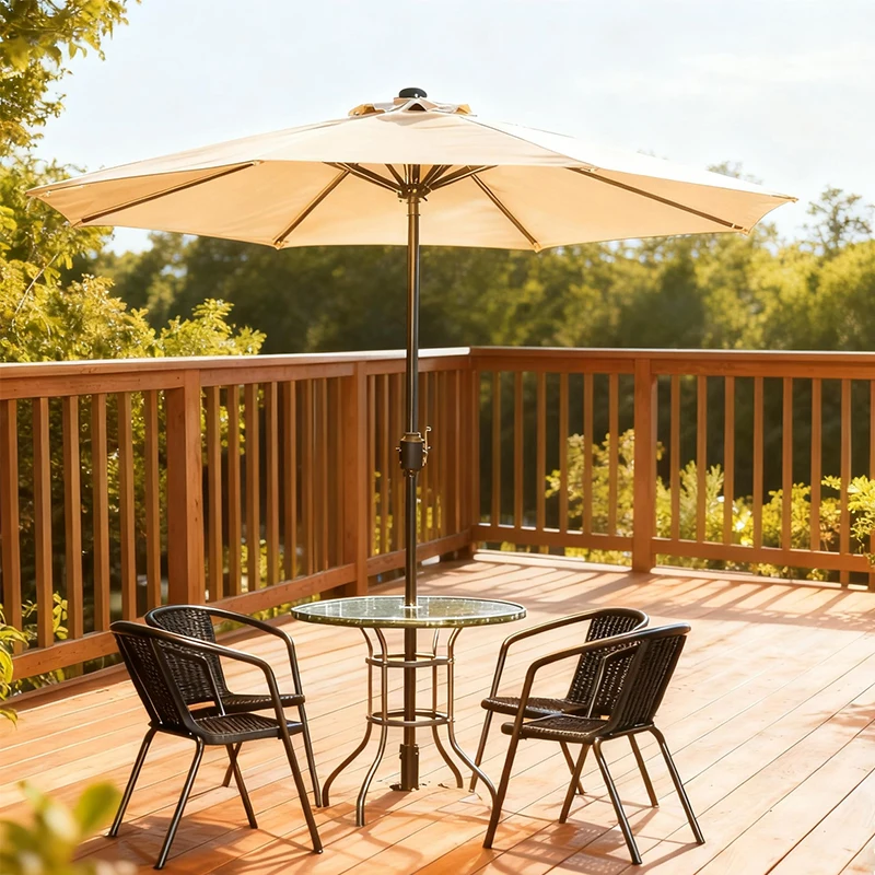 Beach Umbrella Iron Outdoor Furniture Contemporary Round Umbrellas Parasols Big Umbrella with Tilt Cheap Price Garden 2.7m