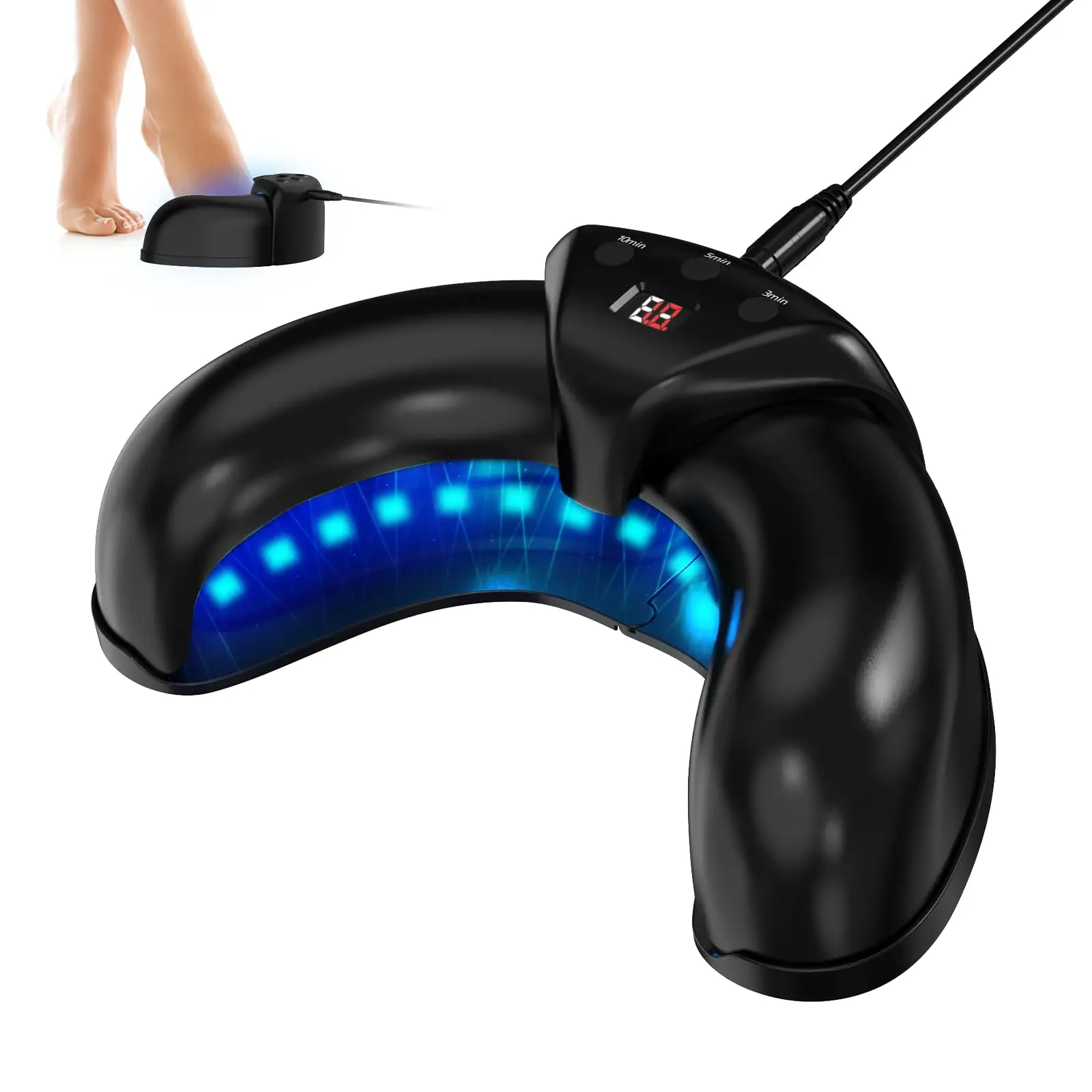 

Nail Fungus Laser Device 470nm Blue Light+8*905nm Infrared Laser Wireless Cold Therapy for Onychomycosis Toenail Fingernail Care