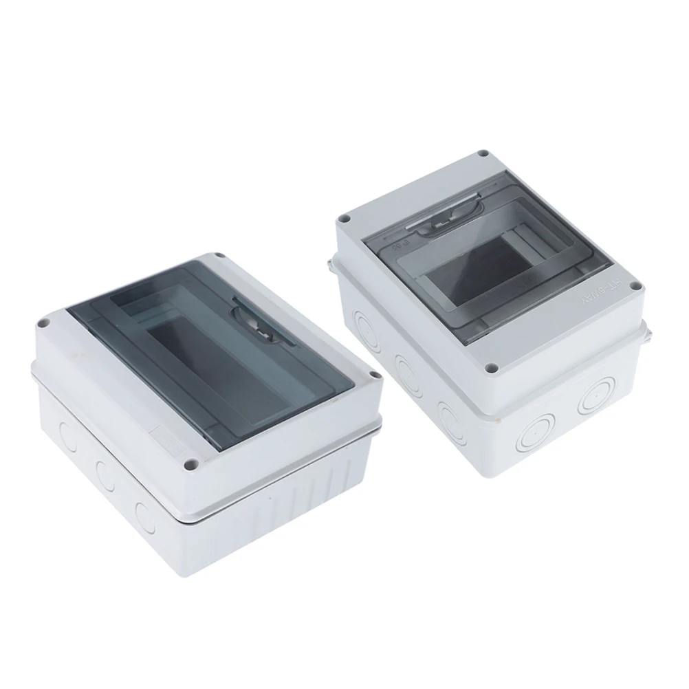 2pcs 5-8 Way IP65 Waterproof Distribution Protection Transparent Window Circuit Breaker Enclosure Outdoor Dustproof ABS Power