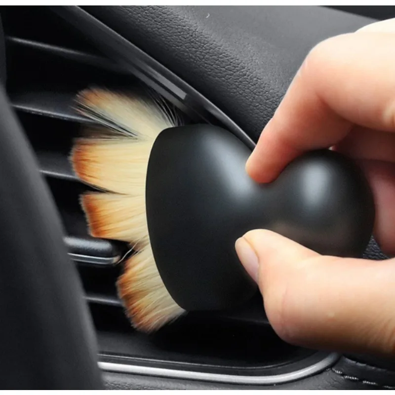 Short Velvet Dust Removal Brush Car Gap Cleaner Air Conditioner Outlet Cleaning Brush Vehicle Interior Maintenance Tool