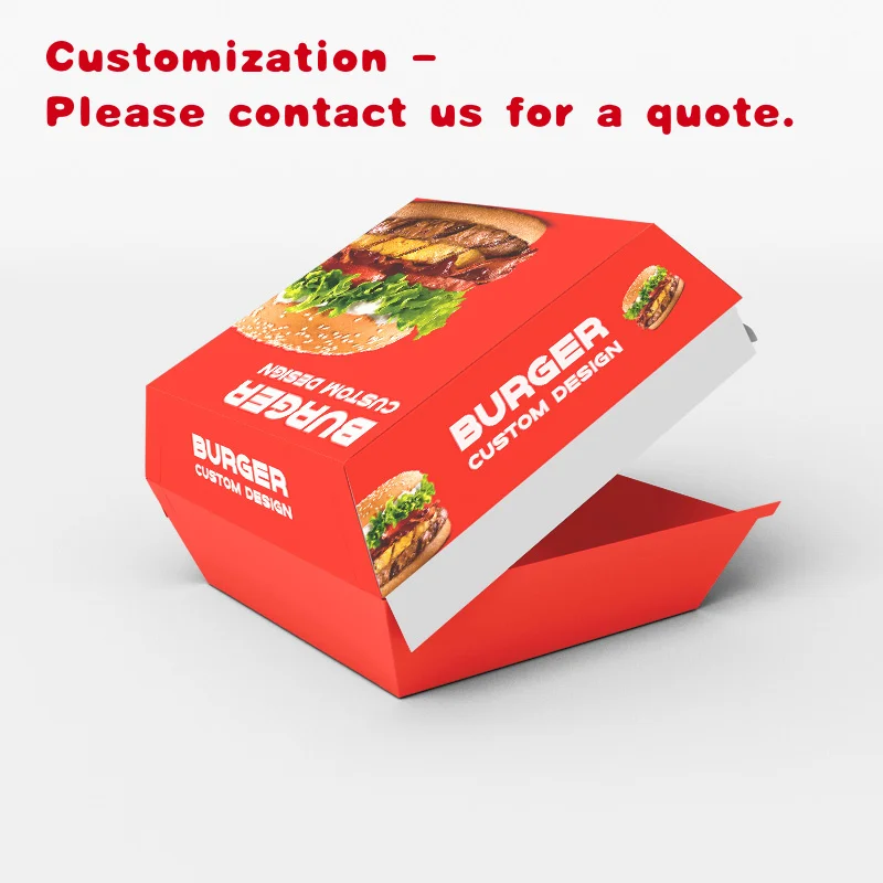 

custom.LOKYO Fast Food Disposable Paper Boxes French Fries Burger Clamshell Packaging Convenient Single-Use Design