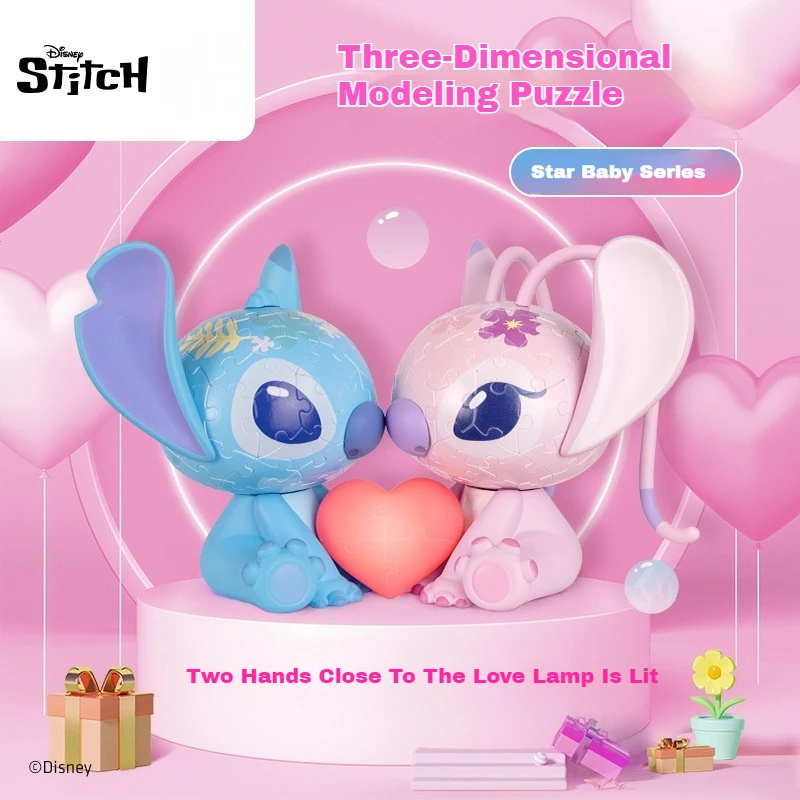 Disney 3D-JP Lilo & Stitch 3D Puzzle Toys Anime Stitch Figurines Angel 3D Puzzle Night Light Girls Kawaii Stitch Night Lamp Gift